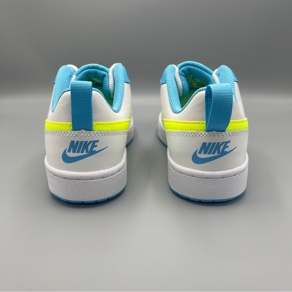 Nike Court Borough Low 2 GS /5Y 'White Baltic Blue Volt' Women's Size 6.5 - Picture 13 of 14